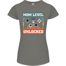 Mom Level Unlocked New Mommy Baby Born Womens Petite Cut T-Shirt Charcoal