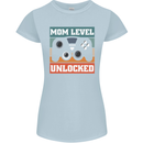 Mom Level Unlocked New Mommy Baby Born Womens Petite Cut T-Shirt Light Blue