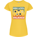 Mom Level Unlocked New Mommy Baby Born Womens Petite Cut T-Shirt Yellow