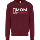 Mom of 2 Boys Funny Mother's Day Mens Sweatshirt Jumper Maroon