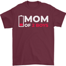 Mom of 2 Boys Funny Mother's Day Mens T-Shirt Cotton Gildan Maroon
