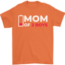 Mom of 2 Boys Funny Mother's Day Mens T-Shirt Cotton Gildan Orange