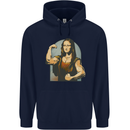 Mona Lifter Funny Gym Bodybuilding Workout Mens 80% Cotton Hoodie Navy Blue