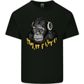 Monkey DJ Headphones Music Mens Cotton T-Shirt Tee Top Black