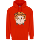 Moo I Mean Boo Funny Cow Halloween Mens 80% Cotton Hoodie Bright Red