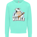 Mookulele Funny Cow Playing Ukulele Guitar Kids Sweatshirt Jumper Peppermint