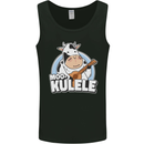 Mookulele Funny Cow Playing Ukulele Guitar Mens Vest Tank Top Black