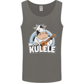 Mookulele Funny Cow Playing Ukulele Guitar Mens Vest Tank Top Charcoal
