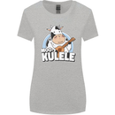 Mookulele Funny Cow Playing Ukulele Guitar Womens Wider Cut T-Shirt Sports Grey