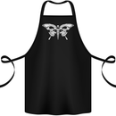 Moth Skull Halloween Cotton Apron 100% Organic Black