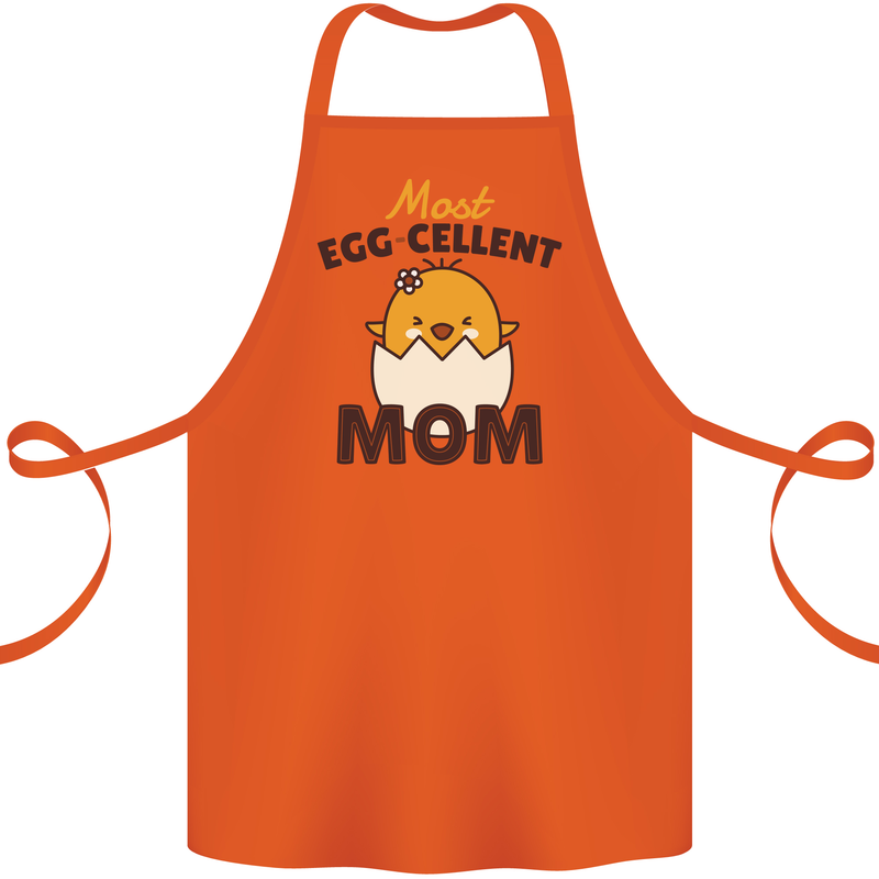 Mother's Day Easter Most Egg-cellent Mom Cotton Apron 100% Organic Orange