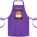 Mother's Day Easter Most Egg-cellent Mom Cotton Apron 100% Organic Purple