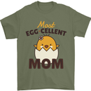 Mother's Day Easter Most Egg-cellent Mom Mens T-Shirt 100% Cotton Military Green