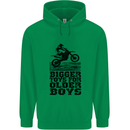 Motocross Bigger Toys Older Boys MotoX Mens 80% Cotton Hoodie Irish Green