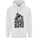 Motocross Bigger Toys Older Boys MotoX Mens 80% Cotton Hoodie White