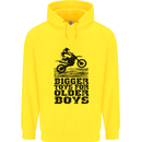 Motocross Bigger Toys Older Boys MotoX Mens 80% Cotton Hoodie Yellow
