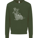 Motocross Bike Line Drawing Dirt Bike MotoX Mens Sweatshirt Jumper Forest Green
