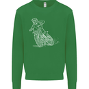 Motocross Bike Line Drawing Dirt Bike MotoX Mens Sweatshirt Jumper Irish Green