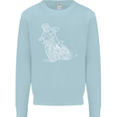 Motocross Bike Line Drawing Dirt Bike MotoX Mens Sweatshirt Jumper Light Blue