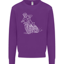 Motocross Bike Line Drawing Dirt Bike MotoX Mens Sweatshirt Jumper Purple