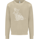 Motocross Bike Line Drawing Dirt Bike MotoX Mens Sweatshirt Jumper Sand