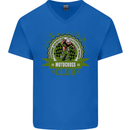 Motocross Club Dirt Bike MotoX Mens V-Neck Cotton T-Shirt Royal Blue