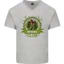 Motocross Club Dirt Bike MotoX Mens V-Neck Cotton T-Shirt Sports Grey