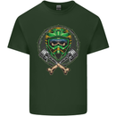 Motocross Skull Dirt Bike MotoX Mens Cotton T-Shirt Tee Top Forest Green
