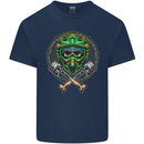 Motocross Skull Dirt Bike MotoX Mens Cotton T-Shirt Tee Top Navy Blue