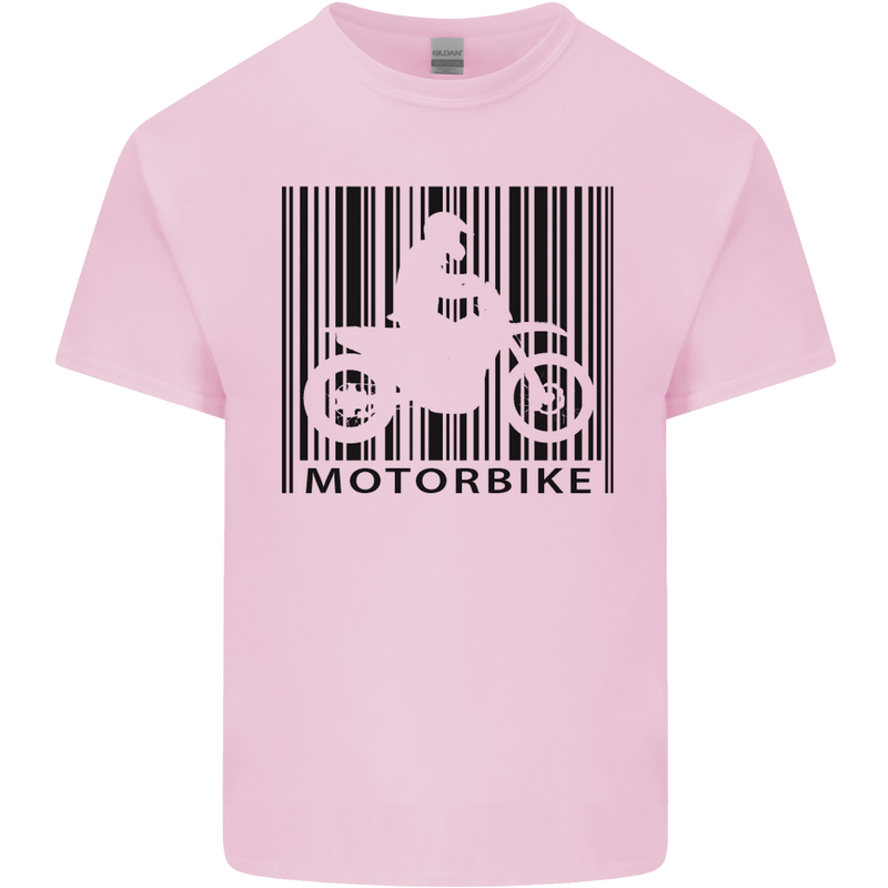 Motorbike Barcode Biker Motorcycle Kids T-Shirt Childrens Light Pink