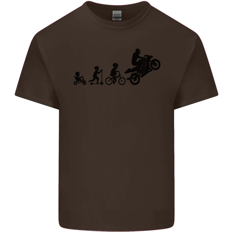 Motorbike Evolution Funny Biker Motorcycle Kids T-Shirt Childrens Chocolate