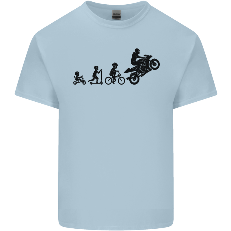 Motorbike Evolution Funny Biker Motorcycle Kids T-Shirt Childrens Light Blue