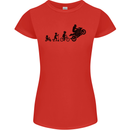 Motorbike Evolution Funny Biker Motorcycle Womens Petite Cut T-Shirt Red