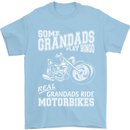 Motorbike Grandads Bingo Biker Motorcycle Mens T-Shirt Cotton Gildan Light Blue