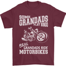 Motorbike Grandads Bingo Biker Motorcycle Mens T-Shirt Cotton Gildan Maroon