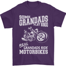 Motorbike Grandads Bingo Biker Motorcycle Mens T-Shirt Cotton Gildan Purple
