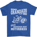 Motorbike Grandads Bingo Biker Motorcycle Mens T-Shirt Cotton Gildan Royal Blue