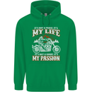 Motorbike It's My Passion Biker Motorcycle Mens 80% Cotton Hoodie Irish Green