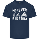 Motorbike Motorcycle Forever Biker Mens Cotton T-Shirt Tee Top Navy Blue