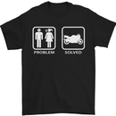 Motorbike Problem Solved Biker Motorcycle Mens T-Shirt Cotton Gildan Black