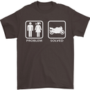 Motorbike Problem Solved Biker Motorcycle Mens T-Shirt Cotton Gildan Dark Chocolate