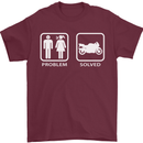 Motorbike Problem Solved Biker Motorcycle Mens T-Shirt Cotton Gildan Maroon