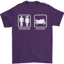 Motorbike Problem Solved Biker Motorcycle Mens T-Shirt Cotton Gildan Purple