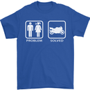 Motorbike Problem Solved Biker Motorcycle Mens T-Shirt Cotton Gildan Royal Blue