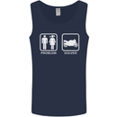 Motorbike Problem Solved Biker Motorcycle Mens Vest Tank Top Navy Blue