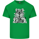 Motorbike Wolf Biker Motorcycle Motorbike Mens Cotton T-Shirt Tee Top Irish Green