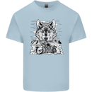 Motorbike Wolf Biker Motorcycle Motorbike Mens Cotton T-Shirt Tee Top Light Blue