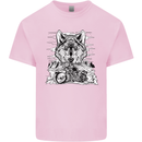 Motorbike Wolf Biker Motorcycle Motorbike Mens Cotton T-Shirt Tee Top Light Pink