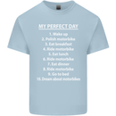 Motorbikes My Perfect Day Biker Motorcycle Mens Cotton T-Shirt Tee Top Light Blue