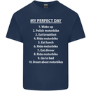 Motorbikes My Perfect Day Biker Motorcycle Mens Cotton T-Shirt Tee Top Navy Blue